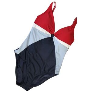 Tommy Hilfiger Elegance Brand New Color-Block One-Piece Swimsuit UV Protection